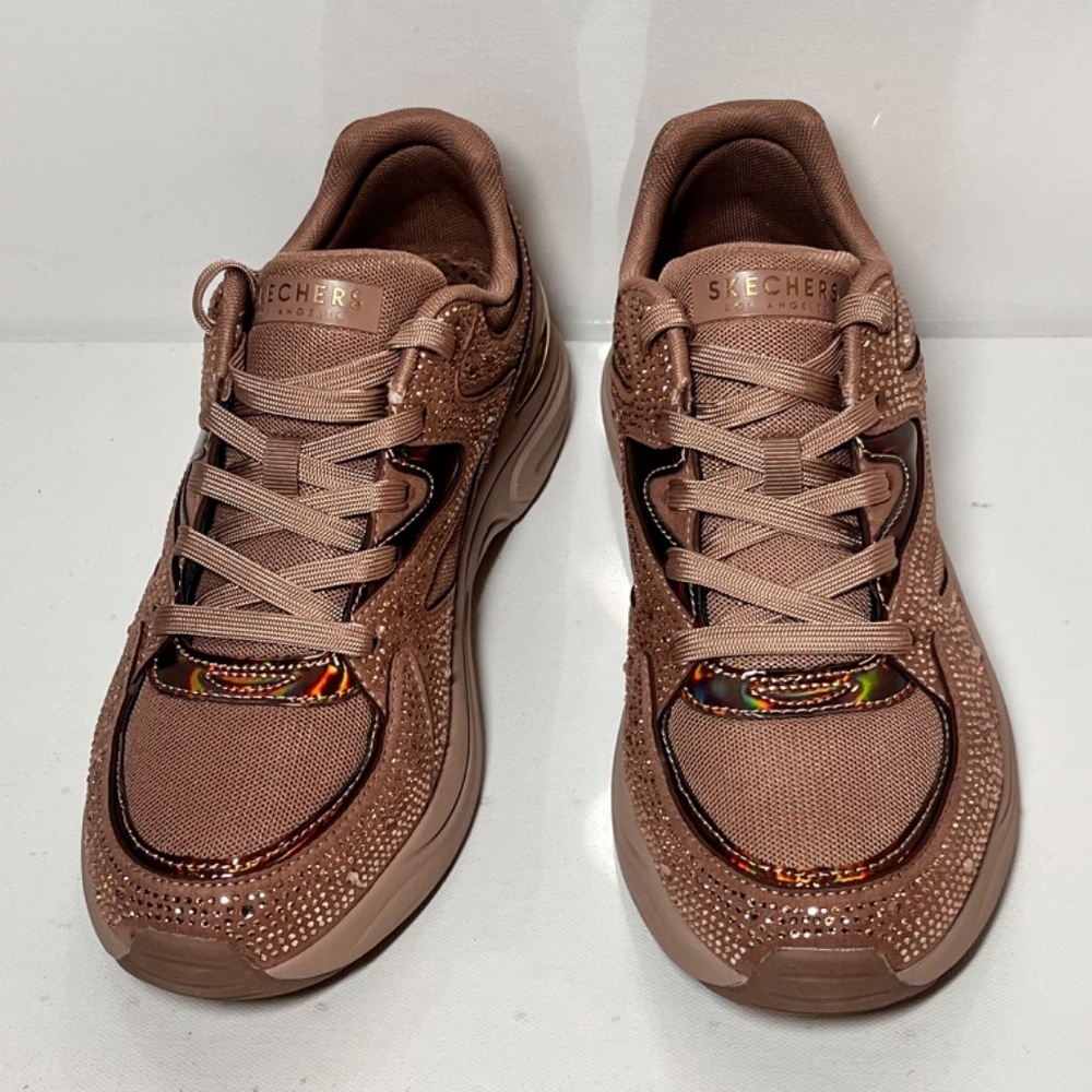 Skechers Hazel Street Rhinestone Lace-Up Sneakers - Picture 3 of 6